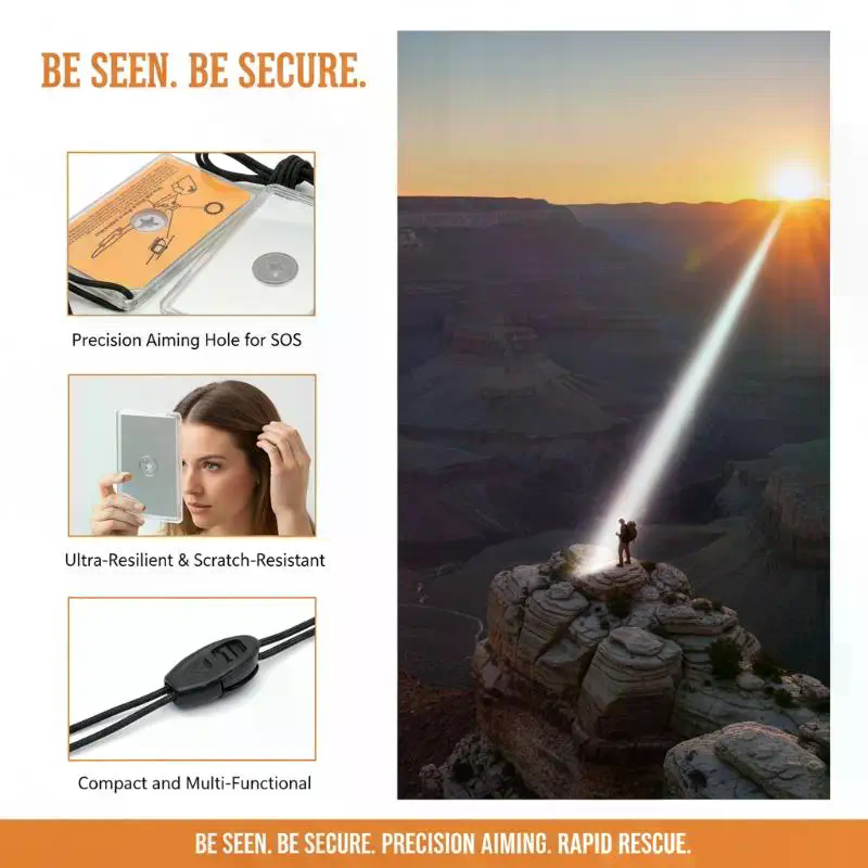 Signal Mirror Rescue - Outdoor Survival Signal Mirror Emergency Reflector