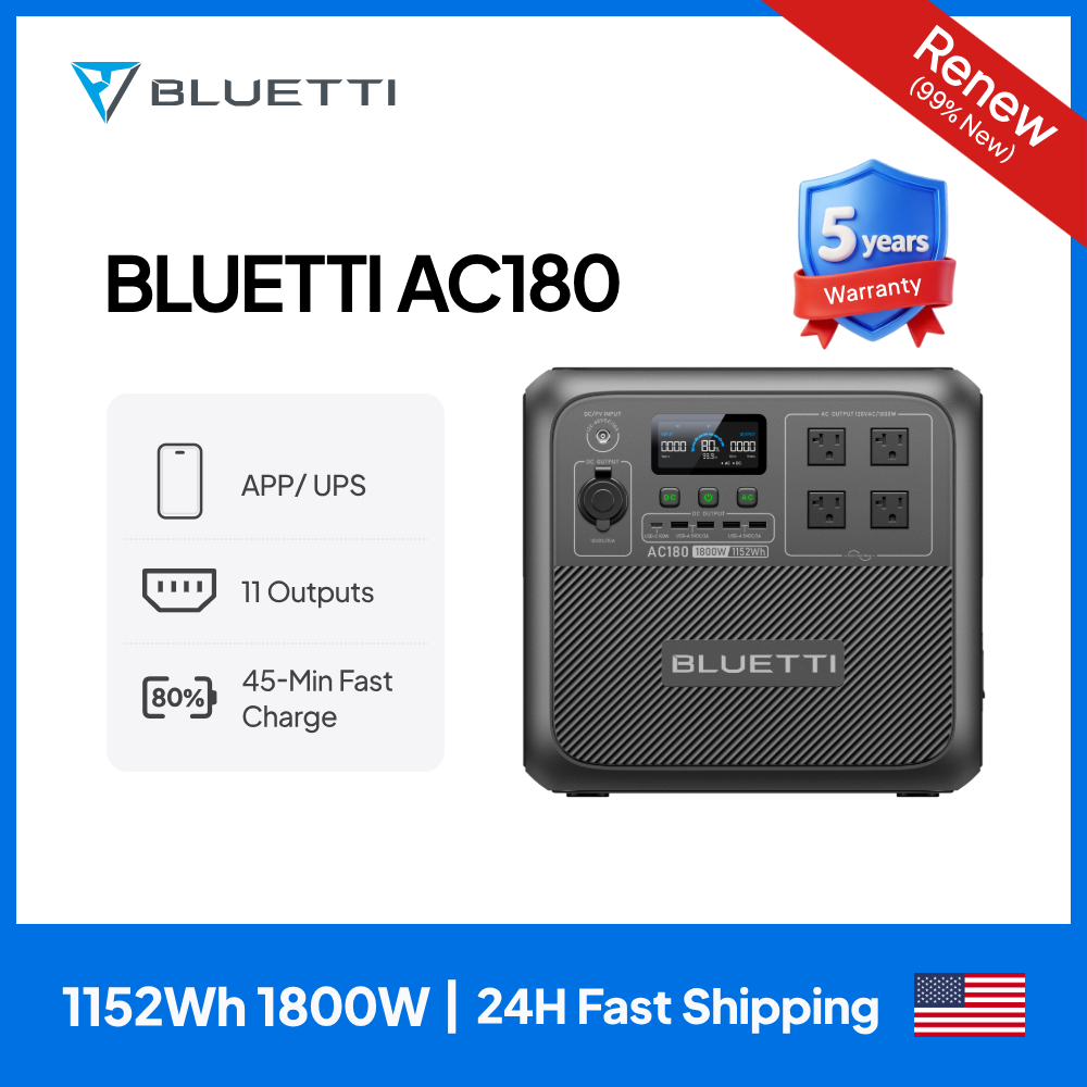 Outdoor Adventure Travel - 【RENEW】BLUETTI AC180 Solar Portable Power Station