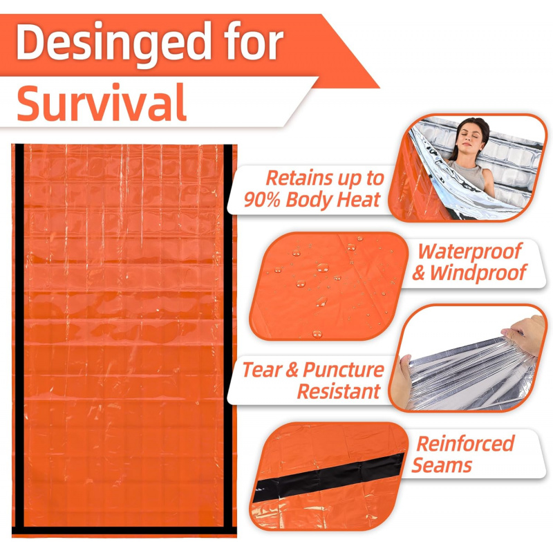Bivy Sack Lightweight - Emergency Sleeping Bag Survival Blanket Thermal