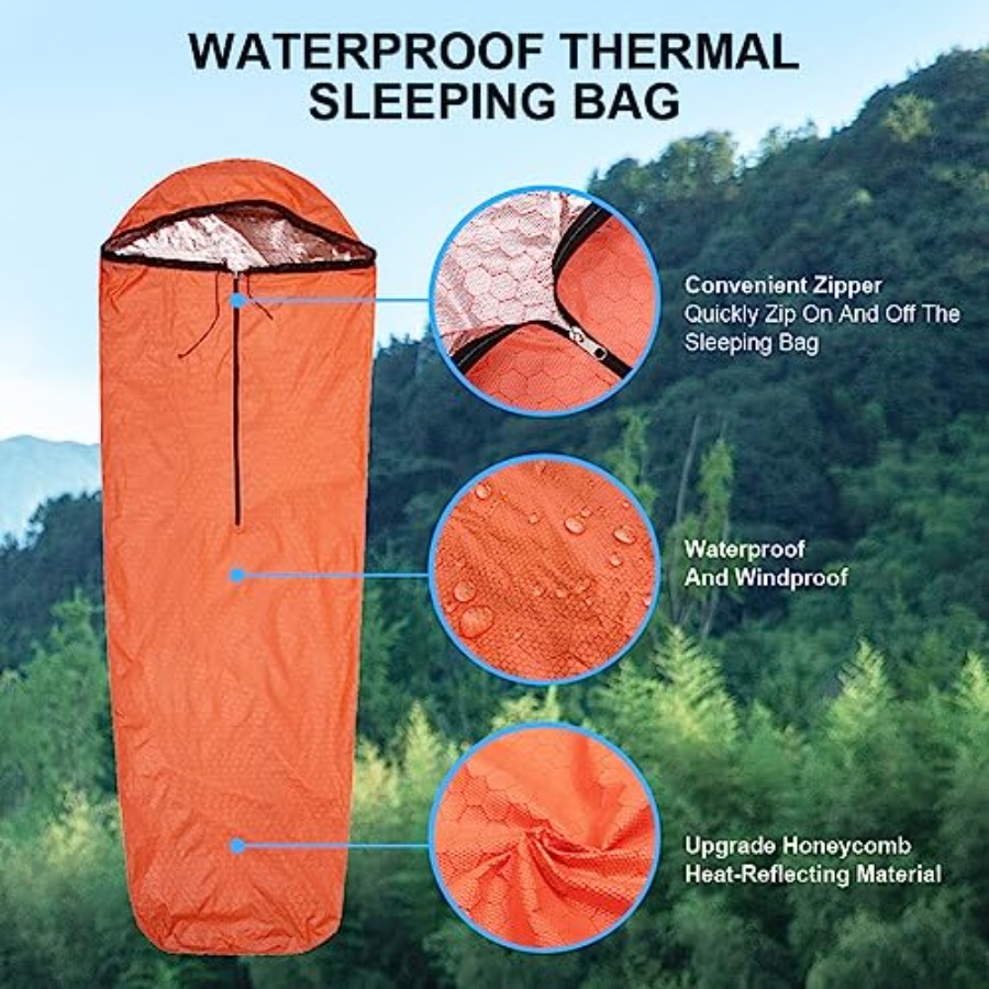 Emergency Sleeping Bag Thermal - đánh giá và giá Bivy Sack Lightweight