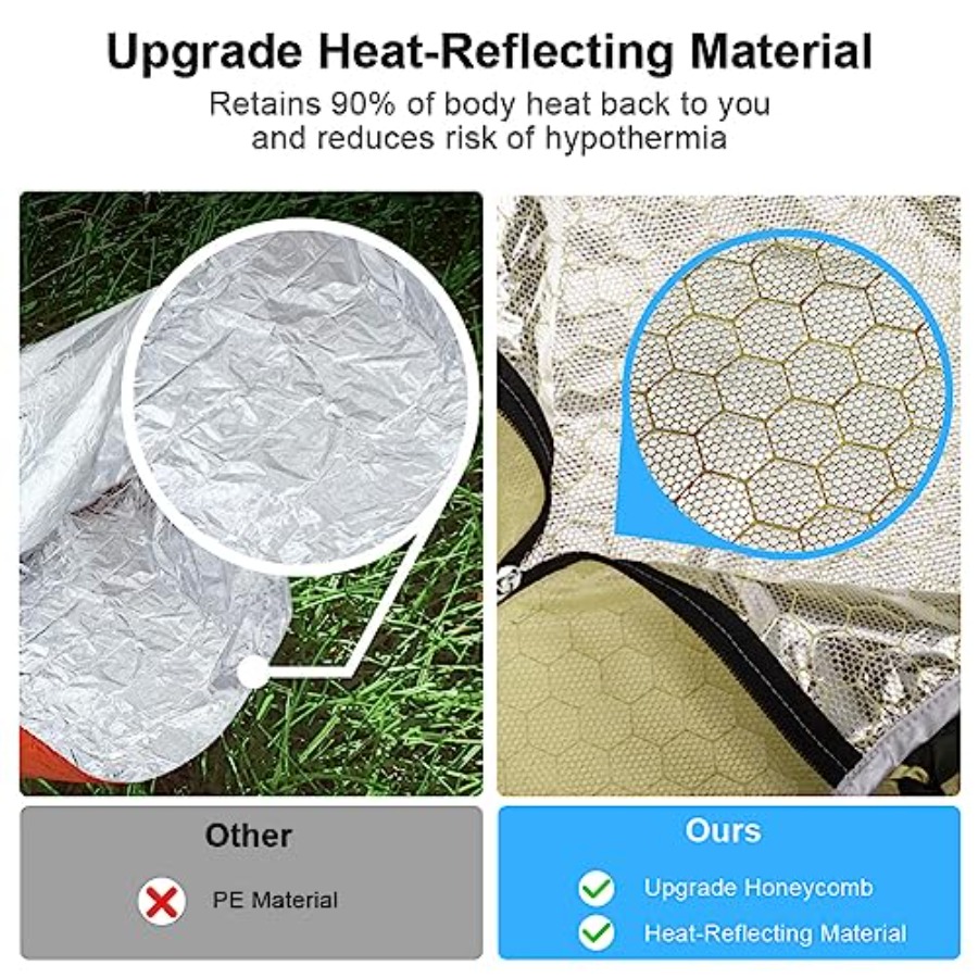 Emergency Sleeping Bag Thermal - đánh giá và giá Bivy Sack Lightweight
