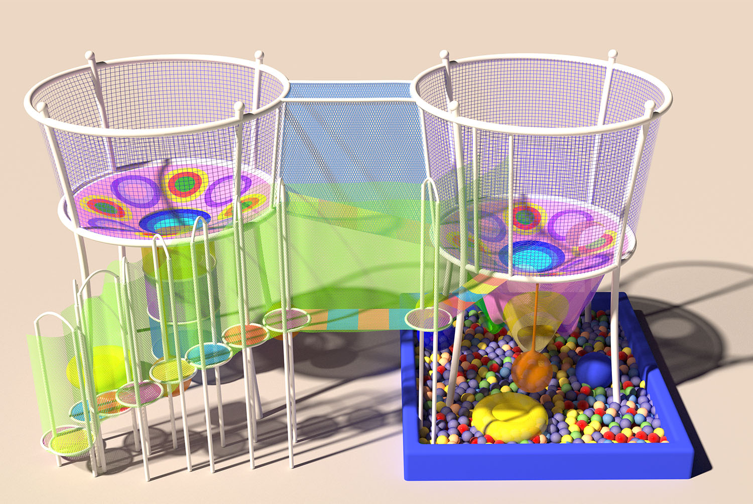 Rainbow Net Playground for Adv - đánh giá và giá Outdoor Adventure Course