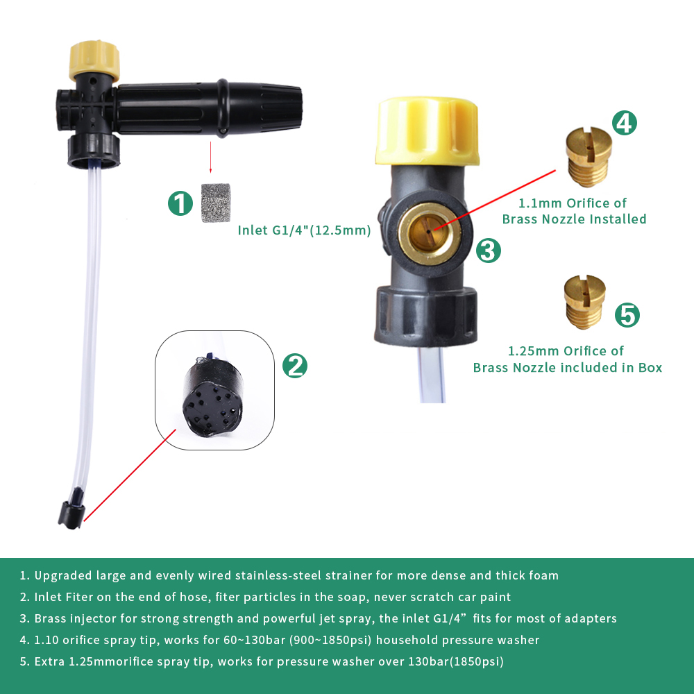Pressure Washer Adjustable Foa - đánh giá và giá Bear Spray Clip